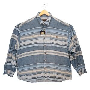 Comfort Outfitter Button‎ Up Shirt Mens XL Blue Excellent Long Sleeve Cotton